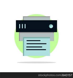 Printer, Print, Printing, Education Abstract Circle Background Flat color Icon