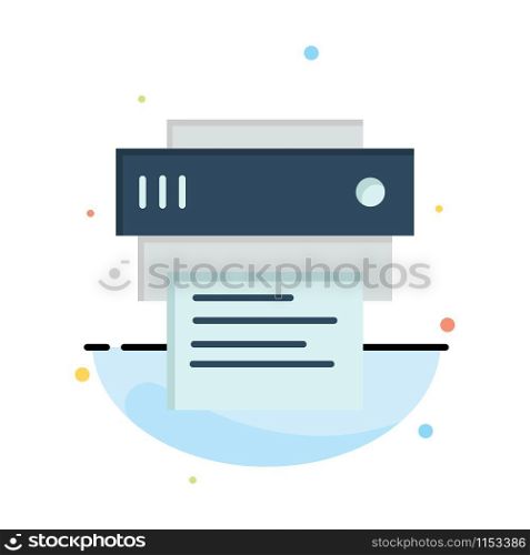 Printer, Print, Printing, Education Abstract Flat Color Icon Template