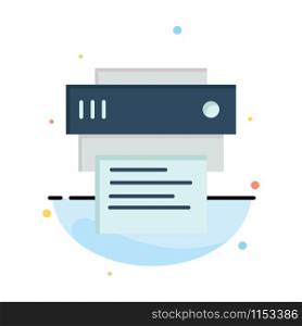 Printer, Print, Printing, Education Abstract Flat Color Icon Template