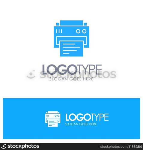 Printer, Print, Printing, Education Blue Logo vector