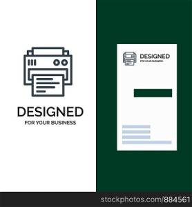 Printer, Print, Printing, Education Grey Logo Design and Business Card Template