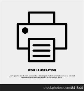Printer, Print, Printing Line Icon Vector