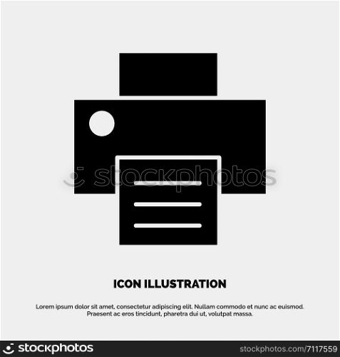 Printer, Print, Printing solid Glyph Icon vector
