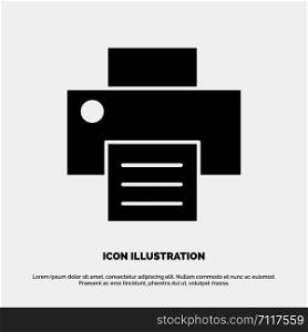 Printer, Print, Printing solid Glyph Icon vector