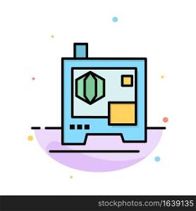 Printer, Printing, 3d, Scanner Abstract Flat Color Icon Template
