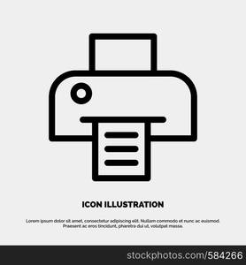 Printer, Printing, Print Line Icon Vector