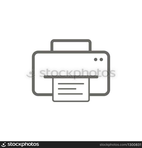 Printer, scanner and paper in linear style. Vector EPS 10