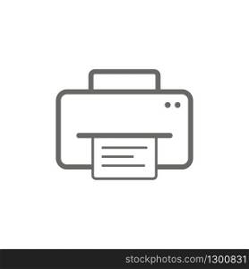 Printer, scanner and paper in linear style. Vector EPS 10
