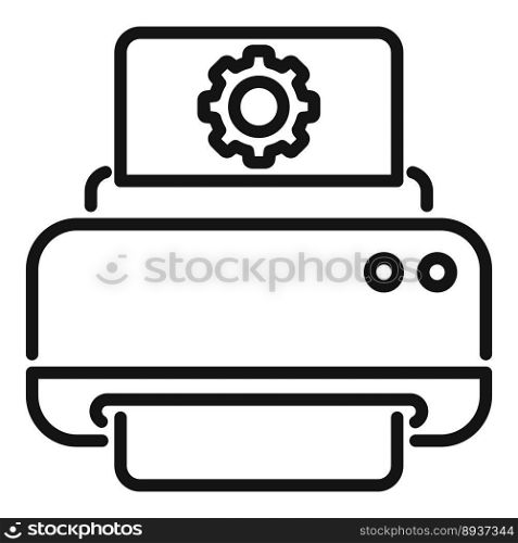 Printer technical document icon outline vector. Paper manual. Guide book. Printer technical document icon outline vector. Paper manual