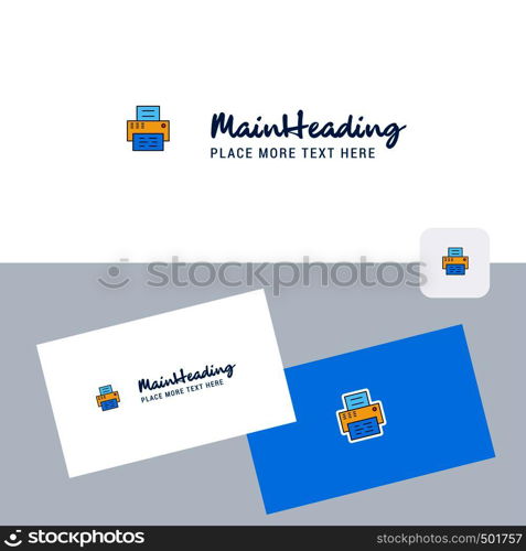 Printer vector logotype with business card template. Elegant corporate identity. - Vector