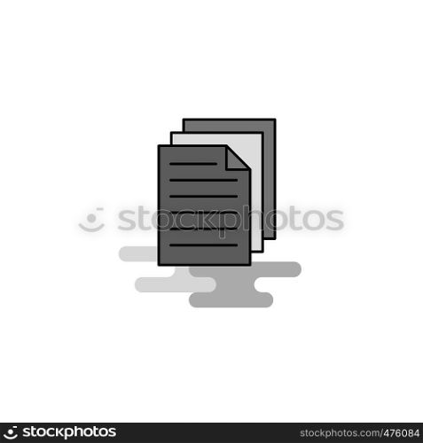 Printer Web Icon. Flat Line Filled Gray Icon Vector
