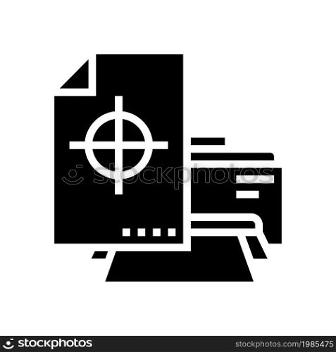 printing paper sheet glyph icon vector. printing paper sheet sign. isolated contour symbol black illustration. printing paper sheet glyph icon vector illustration