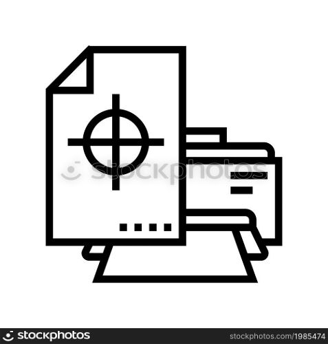 printing paper sheet line icon vector. printing paper sheet sign. isolated contour symbol black illustration. printing paper sheet line icon vector illustration