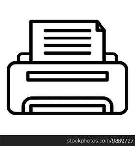 Printing report icon. Outline printing report vector icon for web design isolated on white background. Printing report icon, outline style