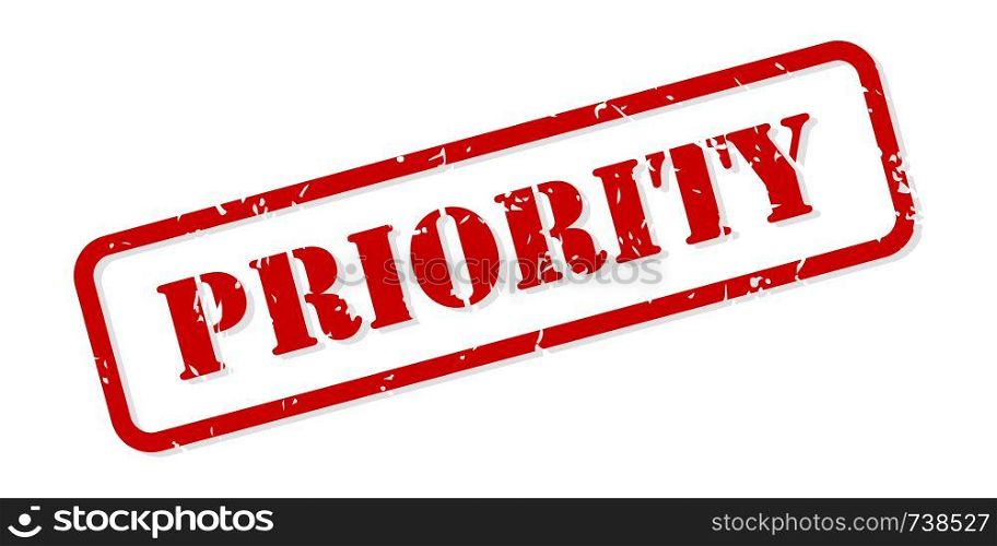 Priority red rubber stamp vector isolated