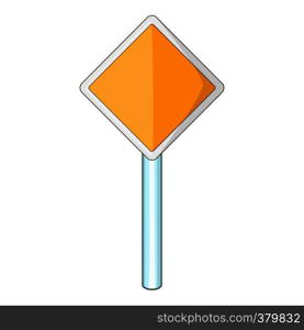 Priority road sign icon. Cartoon illustration of priority road sign vector icon for web. Priority road sign icon, cartoon style