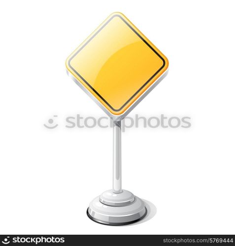 Priority road traffic sign isolated on white.