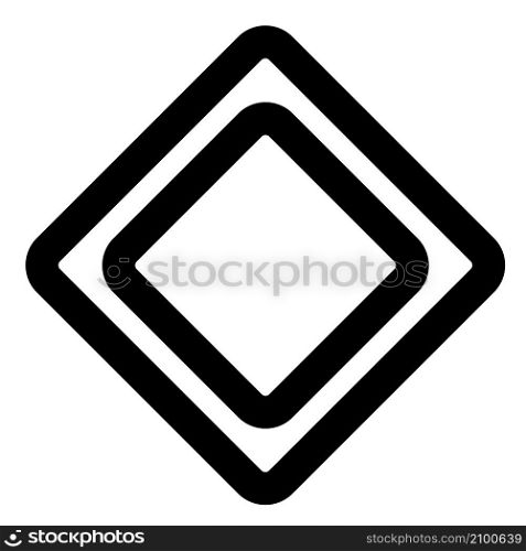 Priority with square shape isolated on a white background