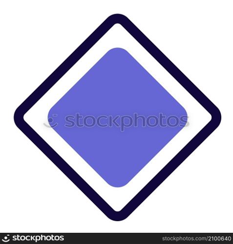 Priority with square shape isolated on a white background