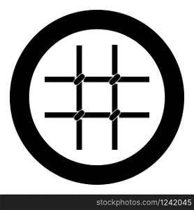 Prison bars Metal grid icon in circle round black color vector illustration flat style simple image. Prison bars Metal grid icon in circle round black color vector illustration flat style image