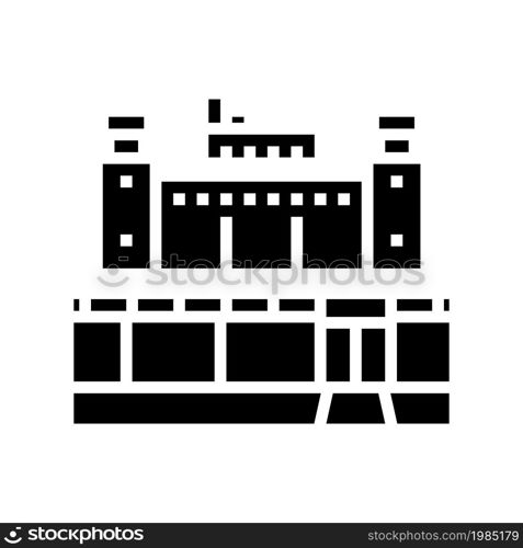 prison building glyph icon vector. prison building sign. isolated contour symbol black illustration. prison building glyph icon vector illustration