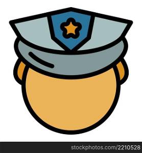 Prison guard icon. Outline prison guard vector icon color flat isolated. Prison guard icon color outline vector