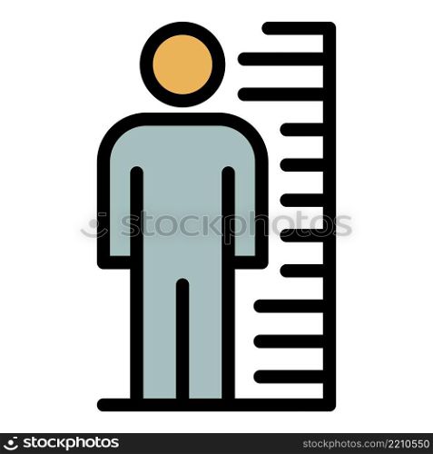 Prison photo height icon. Outline prison photo height vector icon color flat isolated. Prison photo height icon color outline vector