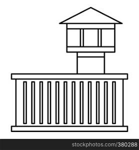 Prison tower icon. Outline illustration of prison tower vector icon for web. Prison tower icon, outline style