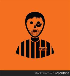 Prisoner icon. Orange background with black. Vector illustration.