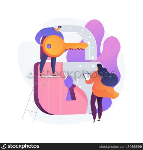Privacy engineering abstract concept vector illustration. Security engineering, privacy model, safety architecture, personal data defense, product design, processing permissions abstract metaphor.. Privacy engineering abstract concept vector illustration.