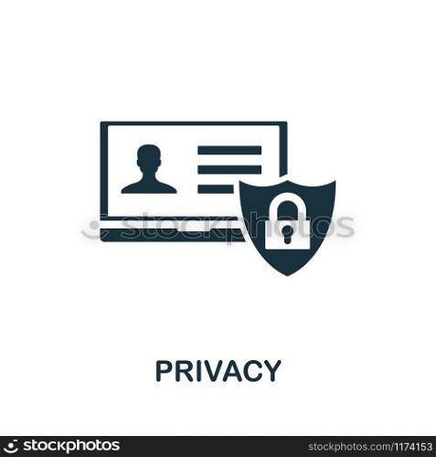 Privacy icon vector illustration. Creative sign from gdpr icons collection. Filled flat Privacy icon for computer and mobile. Symbol, logo vector graphics.. Privacy vector icon symbol. Creative sign from gdpr icons collection. Filled flat Privacy icon for computer and mobile