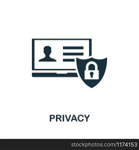 Privacy icon vector illustration. Creative sign from gdpr icons collection. Filled flat Privacy icon for computer and mobile. Symbol, logo vector graphics.. Privacy vector icon symbol. Creative sign from gdpr icons collection. Filled flat Privacy icon for computer and mobile
