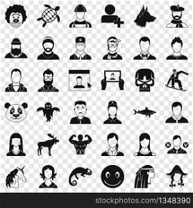 Privacy icons set. Simple style of 36 privacy vector icons for web for any design. Privacy icons set, simple style