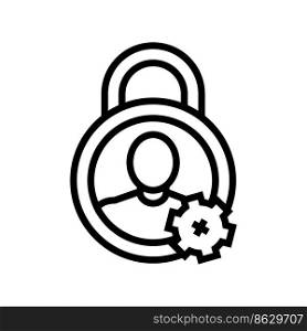 privacy padlock line icon vector. privacy padlock sign. isolated contour symbol black illustration. privacy padlock line icon vector illustration