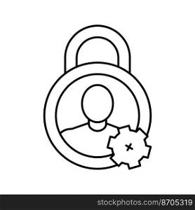 privacy padlock line icon vector. privacy padlock sign. isolated contour symbol black illustration. privacy padlock line icon vector illustration