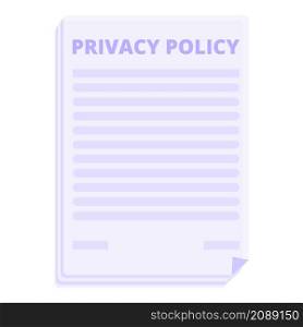 Privacy policy document icon cartoon vector. Secured data. Safe protect. Privacy policy document icon cartoon vector. Secured data