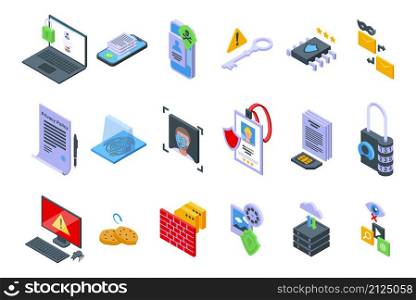 Privacy Policy icons set isometric vector. Gdpr safety. Europe standard. Privacy Policy icons set isometric vector. Gdpr safety