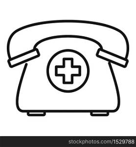 Private clinic telephone icon. Outline private clinic telephone vector icon for web design isolated on white background. Private clinic telephone icon, outline style