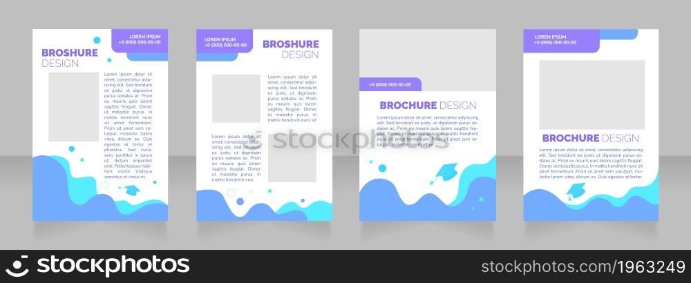 Private college tuition blank brochure layout design. Expensive fees. Vertical poster template set with empty copy space for text. Premade corporate reports collection. Editable flyer paper pages. Private college tuition blank brochure layout design