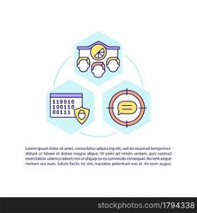 Private corporate chat concept line icons with text. PPT page vector template with copy space. Brochure, magazine, newsletter design element. Communication for business linear illustrations on white. Private corporate chat concept line icons with text