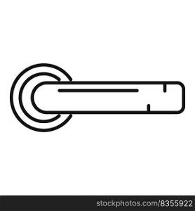 Private door handle icon outline vector. Metal lock. Steel iron. Private door handle icon outline vector. Metal lock
