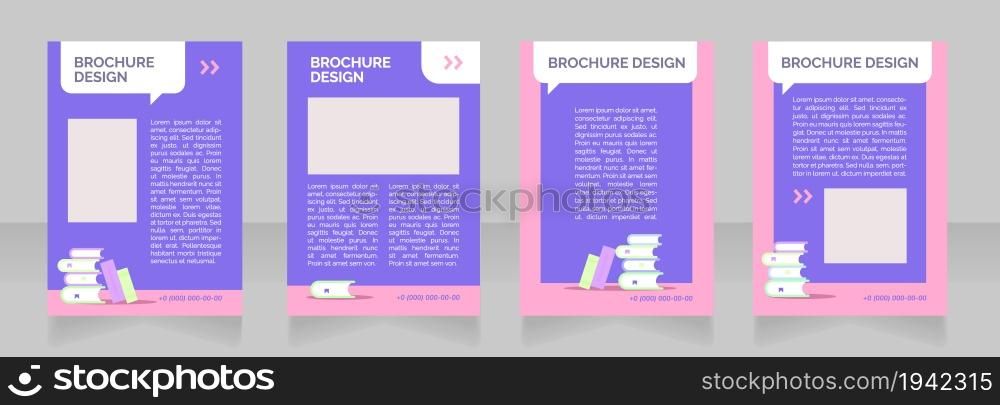 Private education blank brochure layout design. School charges. Vertical poster template set with empty copy space for text. Premade corporate reports collection. Editable flyer paper pages. Private education blank brochure layout design