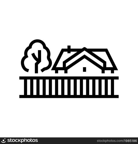 private house suburb line icon vector. private house suburb sign. isolated contour symbol black illustration. private house suburb line icon vector illustration