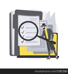 Private investigation abstract concept vector illustration. Private detective agency, licensed investigator services, hiring firm for personal investigation, independent search abstract metaphor.. Private investigation abstract concept vector illustration.