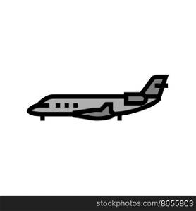 private jet airplane aircraft color icon vector. private jet airplane aircraft sign. isolated symbol illustration. private jet airplane aircraft color icon vector illustration