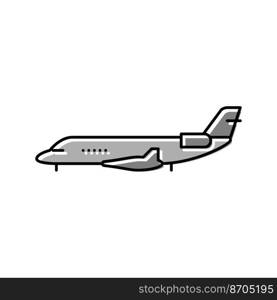 private jet airplane aircraft color icon vector. private jet airplane aircraft sign. isolated symbol illustration. private jet airplane aircraft color icon vector illustration