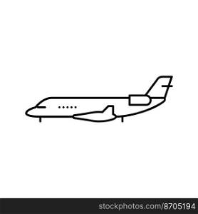 private jet airplane aircraft line icon vector. private jet airplane aircraft sign. isolated contour symbol black illustration. private jet airplane aircraft line icon vector illustration