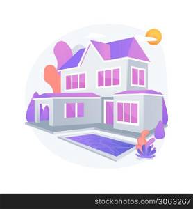 Private residence abstract concept vector illustration. Single family residence home, private entity town house, housing type, surrounding land ownership, real estate market abstract metaphor.. Private residence abstract concept vector illustration.