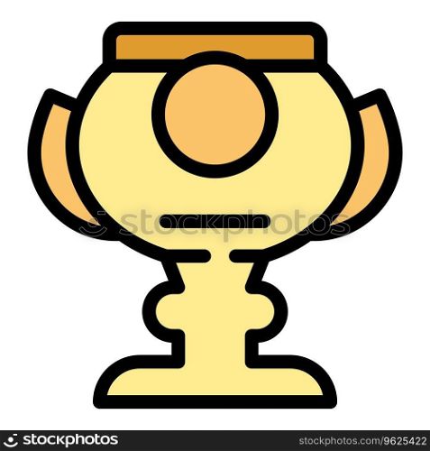 Prize cup icon outline vector. Sport reward. Trophy winner color flat. Prize cup icon vector flat