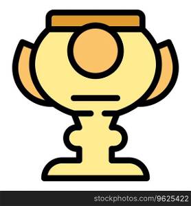 Prize cup icon outline vector. Sport reward. Trophy winner color flat. Prize cup icon vector flat